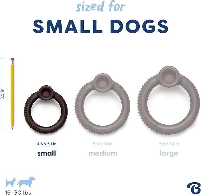 Benebone Ring Dog Chew Toy for Aggressive Chewers, Blueberry, Small | Durable, Super Chewer, Dog Bones, Long-Lasting, A Size for Every Dog, Keeps Them Busy