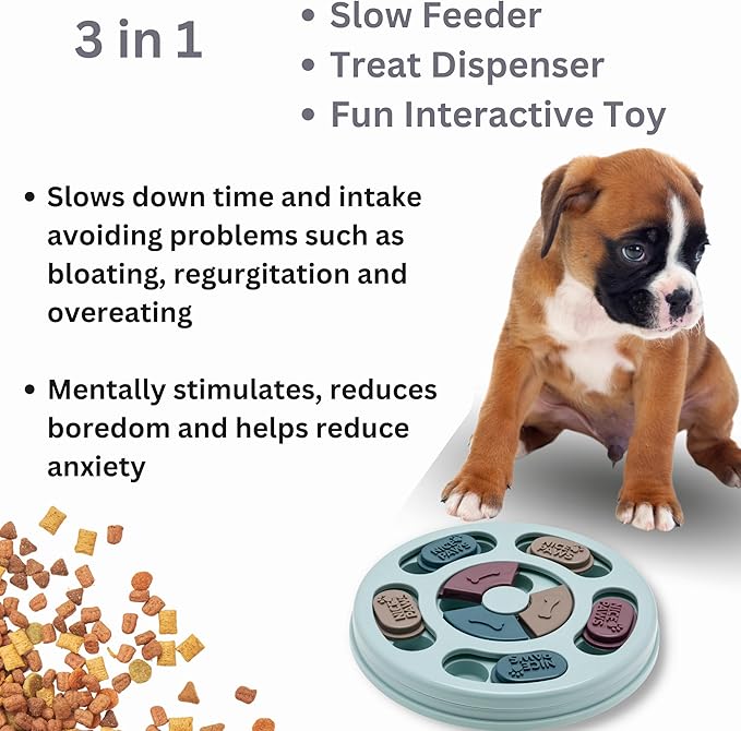 Dog Puzzle Feeder - Brain-Boosting IQ Toy & Slow-Feed Dog Feeding Puzzle - Durable, Non-Toxic, & Stimulating Fun for Pets