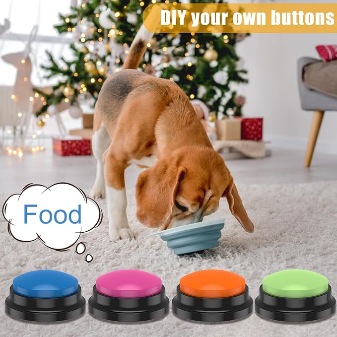 Dog Buttons for Communication, 4 Pcs, Red