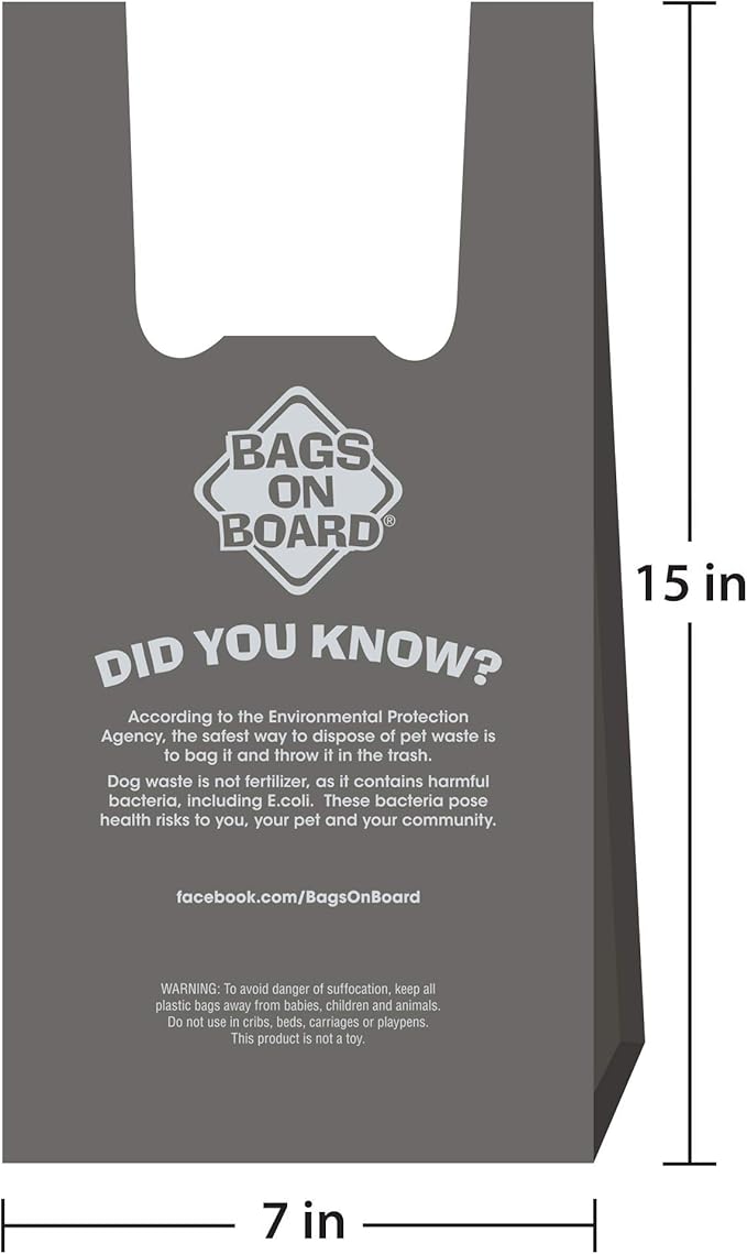 Bags on Board Dog Poop Bags - Extra Thick Waste Pickup Bags with Easy Tie Handles - Easy Dispensing Drawer Pack - 200 Count