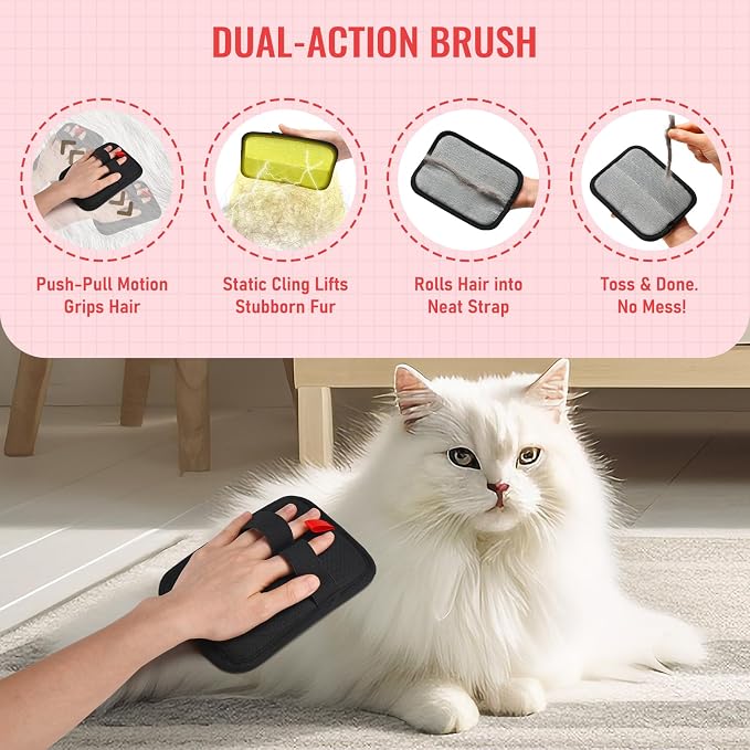 2 PCS Electrostatic Pet Hair Removal Glove, 2-Pack