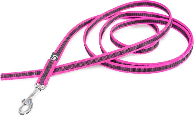 Julius-K9 Color & Gray Super-Grip Leash Without Handle, 14 mm x 2 m, Pink-Gray