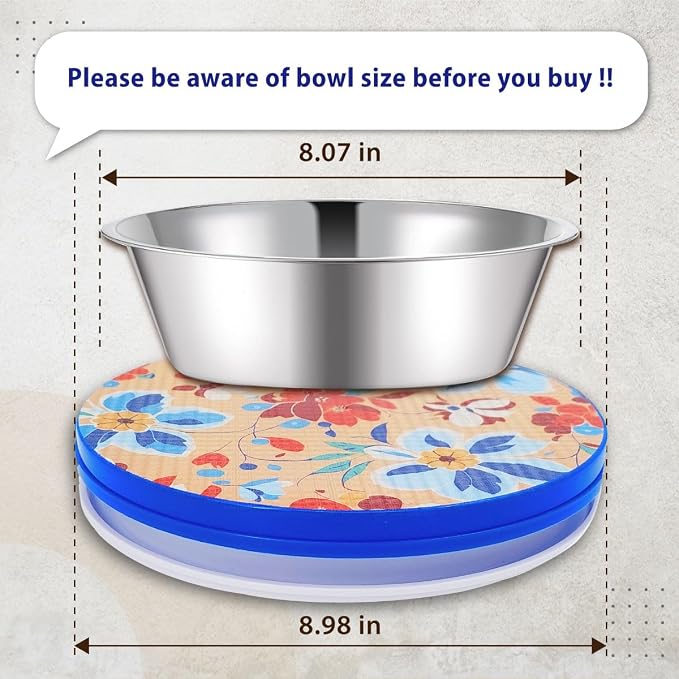 SoulThink Ant Proof Cat Dog Bowl Tray x Simone Miller, Orchid Flower