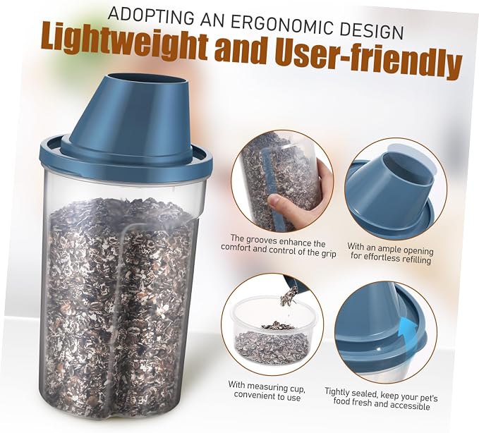 6pcs Pet Food Container Airtight Dog Food Storage Bucket Easy Pouring Refilling for Cats, 6-Pack