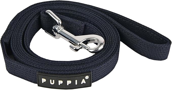 Puppia Two Tone Dog Lead Strong Durable Comfortable Grip Walking Training Leash for Small & Medium Dog, Navy, Medium