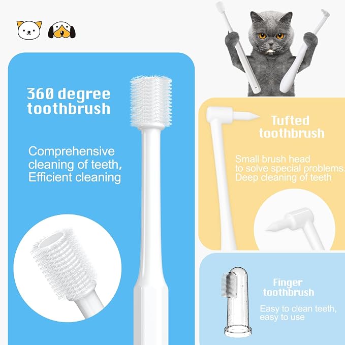 Small Dog & Puppy Toothbrush Kit, Soft Bristles, White | Gentle Care for Tiny Teeth. Beginner-Friendly Brushing. Soft Gum Comfort. Daily Routine Made Simple.