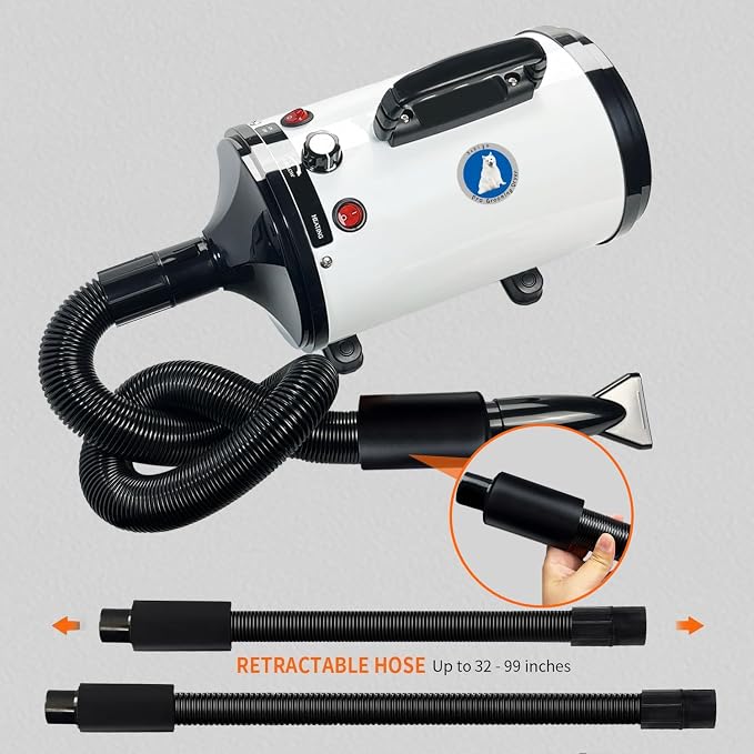 Dog Dryer,High Velocity Professional Dog Grooming Dryer | Adjustable Temperature and Speed with 4 Different Nozzles