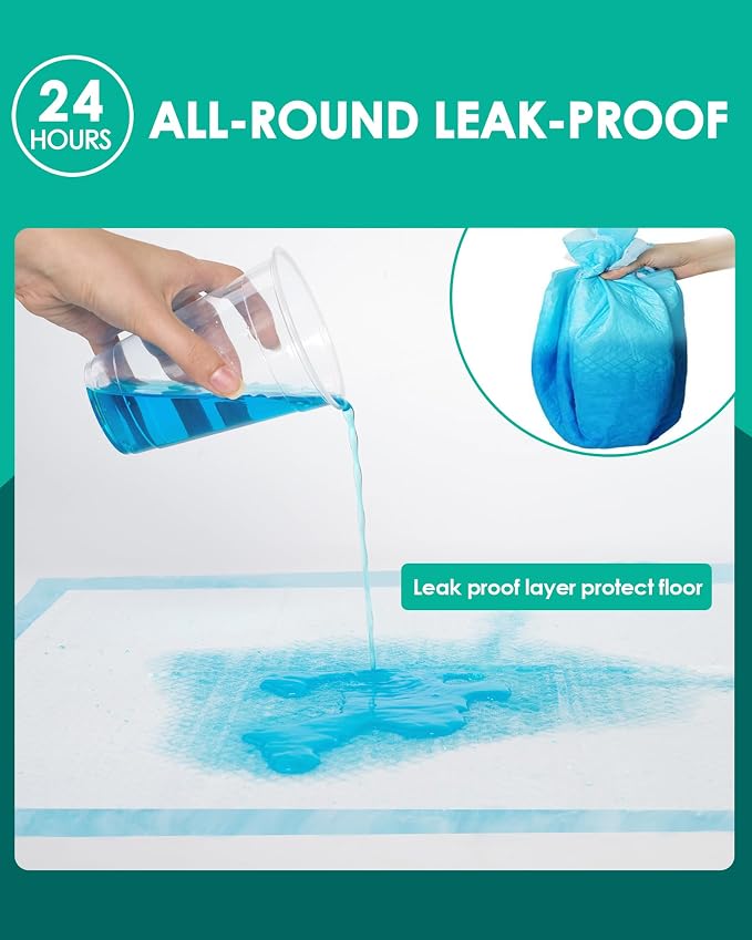 JollyMate Punny Pee Pads 13"x18", 100 Pack Strong Absorption & Leak-Proof Dog Pee Pads, Waterproof and Quick-Dry Pee Pads for Dogs and Cats, Rabbits