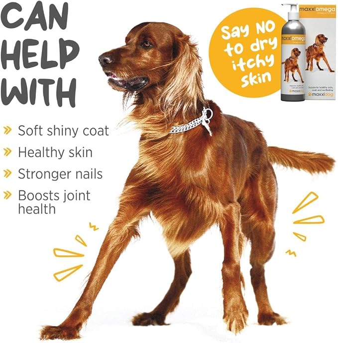 maxxipaws maxxiomega Omega 3, 6 & 9 Oil Supplement - Skin & Coat Support for Dogs, 10oz