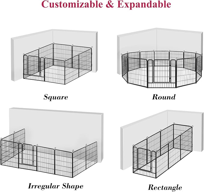 Anti-Rust Dog Playpen Fence, 32in 40 Panels