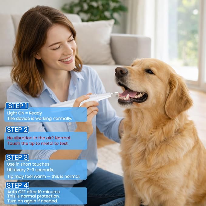 Dog Plaque Remover for Teeth,with UV Sanitizing Chamber | Stores & Sanitizes Metal Tips After Use,6 Cleaning Modes for Different Needs,dog teeth cleaning,plaque remover for teeth