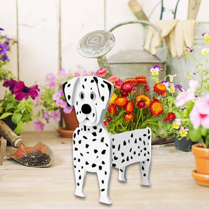 Dalmatian Dog Planter Pots, Animal Shaped Flower Pot