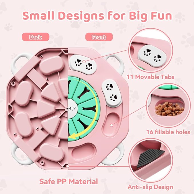 MateeyLife Dog Puzzle Toy, Interactive Dog Toys to Keep Them Busy, Enrichment Toys for Dogs, Treat Dispensing Dogs Toy with Slow Feeder for Smart Breeds, IQ Training & Brain Stimulation, 2 Levels