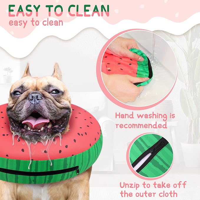 Supet Inflatable Dog Cone Collar for Large Medium Small Dogs, Soft Cone Collar for Dogs Cats, E Collar Pet Neck Donut Dog Cone Alternative After Surgery