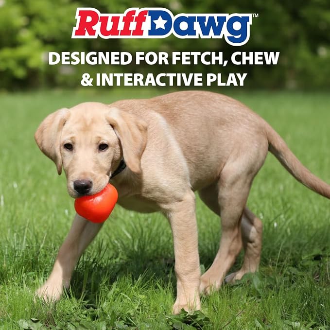 Ruff Dawg Cube XL 3.5 Indestructible Dog Toy, Pink – Heavy-Duty Rubber Fetch & Chew Toy for Aggressive Chewers – Erratic Bounce, Floats, BPA & Latex Free – Made in USA