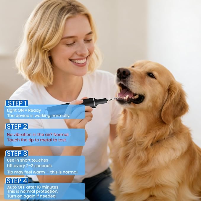 Pet Ultrasonic Tooth Cleaner,Dog Plaque Remover Tool,Black | dog teeth cleaning,plaque remover for teeth,dog tartar and plaque remover,plaque off for dogs,5 Mode Pet Teeth Cleaning Kit