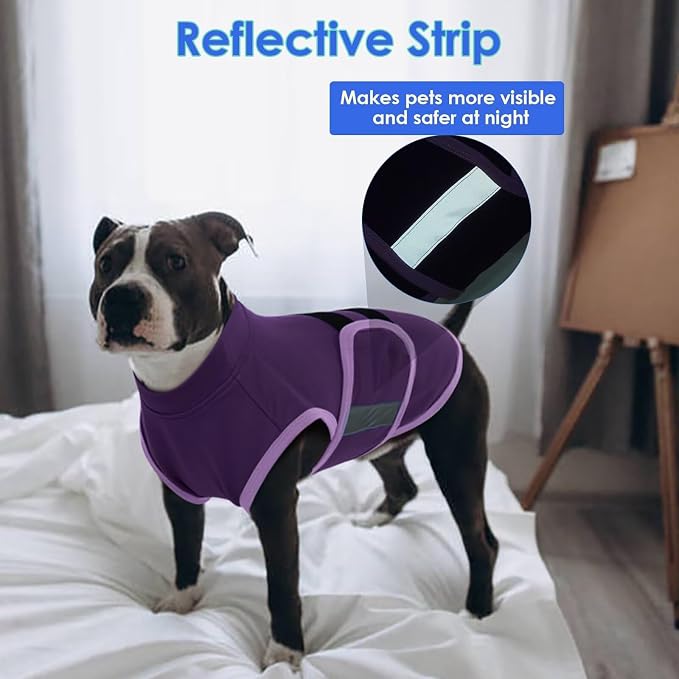 MIGOHI Dog Anxiety Relief Coat,Comfort Anxiety Vest for Dogs,Adjustable Dog Anxiety Calming Wrap for Fireworks,Travel, Separation,Anxiety Jacket for Small Dogs, XS,Purple