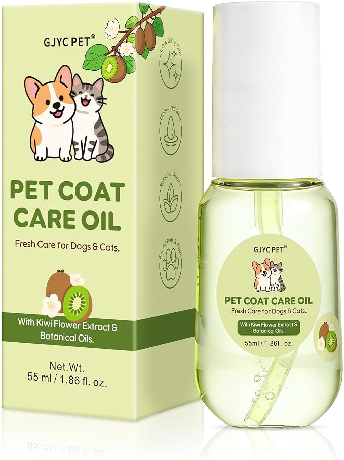 Pet Coat Care Oil for Dogs & Cats, Kiwi Seed & Olive Infusion, 1.86 fl oz