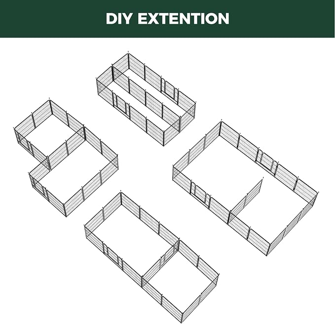 FXW Rollick Unleashed Dog Playpen, 32in, 16 Panels with Connectors, 2-Pack, Small/Medium, Black