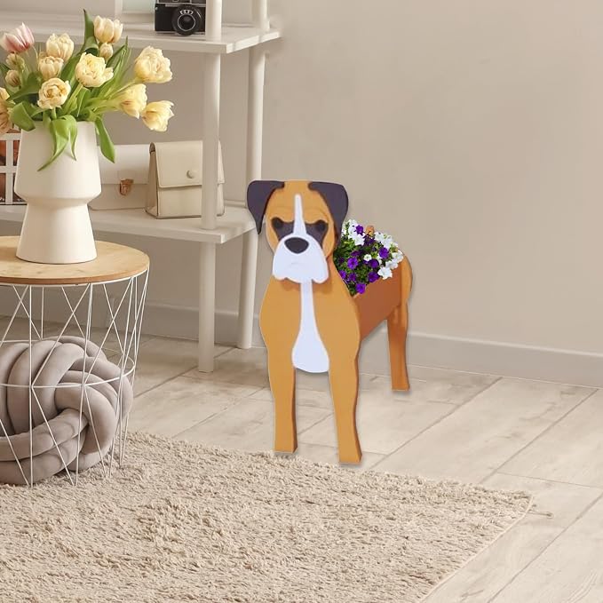 Boxer Dog Planter Pots, Animal Shaped Flower Pot