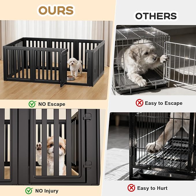 Dog Playpen, Clear Dog Pen, Dog Pen Indoor, Easy to Install and Remove Dog Play Pen, Puppy Playpen Suitable for Dogs, Cats,Dog Playpen Indoor(Black, 23.6 inch Height, 10 Panels)