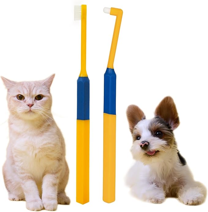 PETHROOM] Pet Dental Toothbrush for Cats and Small Dogs - Soft Bristle Deep Cleaning, Toothbrush Set for Dogs & Cats – Ultra-Fine Bristles for Precise Dental Care (Deep Point/Extra Small)