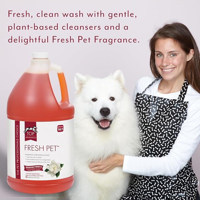 Top Performance Fresh Pet Shampoo, 1-Gallon,Black