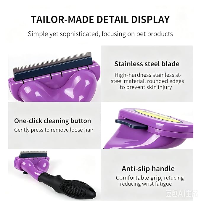 One Key Self Cleaning Pet Brush, 2 in