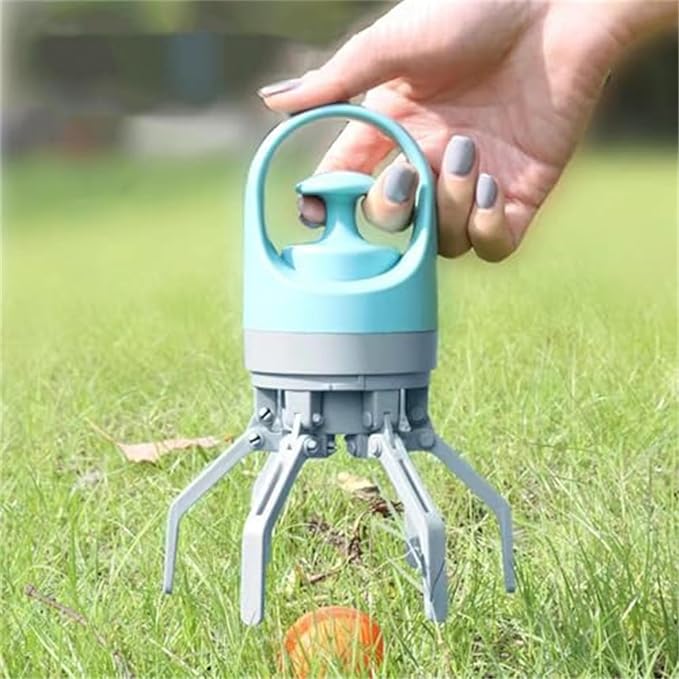 Quick Scoop Poop Scooper, Portable Dog Pooper Scooper, Easy Claw Pick up Tool for Dogs, Leak-Proof Waste Bag Holder for Outdoor Walks (Blue+Orange)