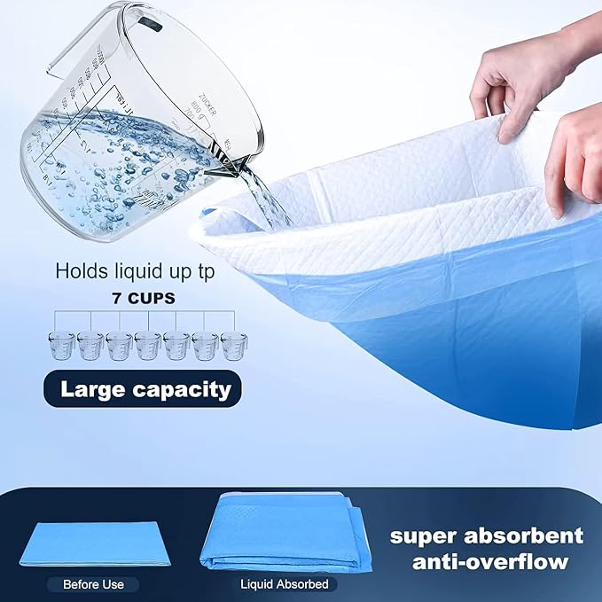Aurora Pet Dog and Puppy Pee Pads with 5-Layer Leak-Proof Design and Quick-Dry Surface for Potty Training, Super Absorbency, Large 24x24 Inch (80-Pack) – Blue & White