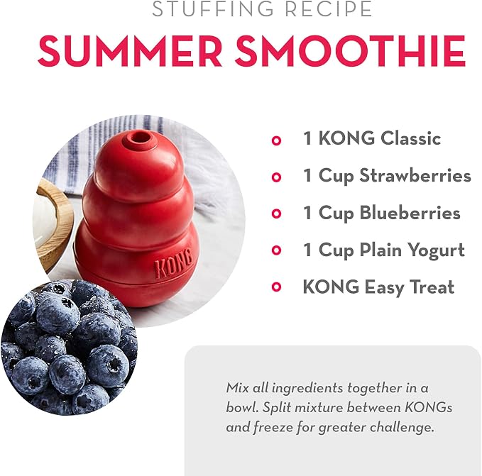 KONG Classic Toy and Easy Treat Peanut Butter Spray, 14 oz, XXL Dogs | Durable Stuffable Classic Toy Paired with No-Mess Peanut Butter Easy Treat for Hours of Fun & Enrichment