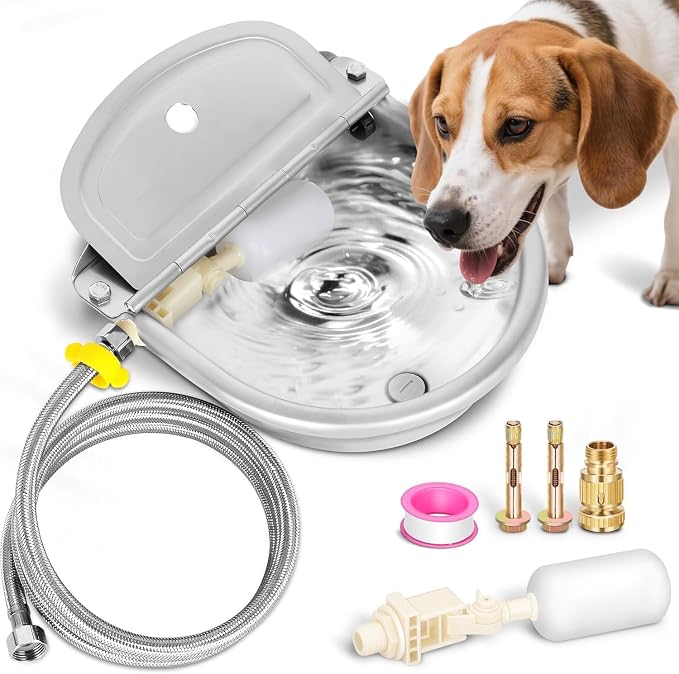 Automatic Animal Drinking Water Bowl with Float Valve, Extended Pipe & Drain Hole, for Livestock