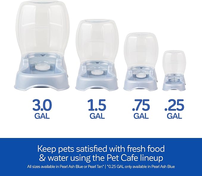 Petmate Pet Cafe Cat and Dog Water Dispenser - Water Bowl for Cats and Dogs, USA Made, 3 GAL, Pearl Tan