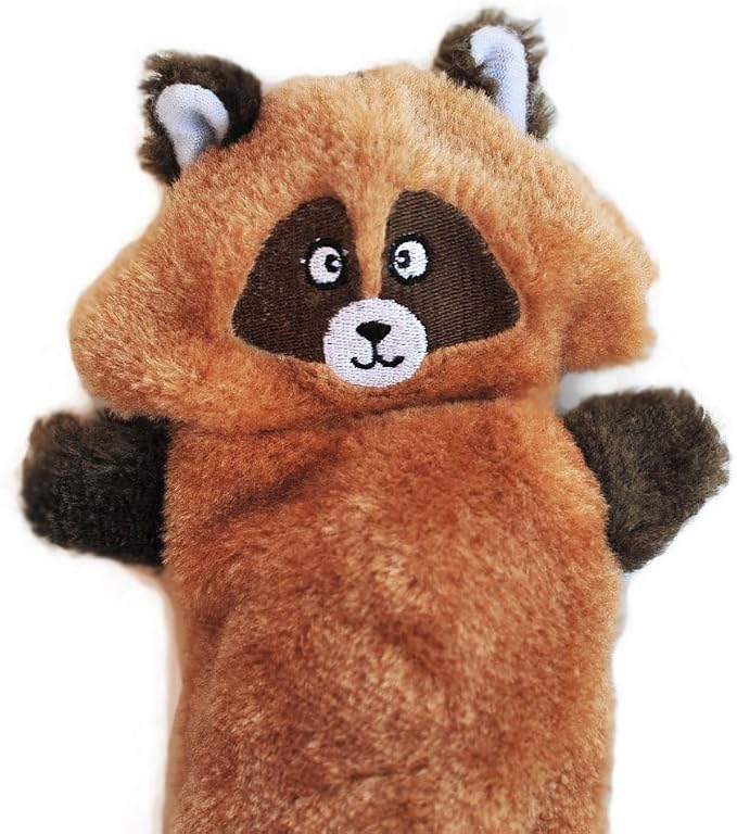 ZippyPaws Zingy Raccoon No Stuffing Dog Toys to Keep Them Busy - Pack of 3 | For Small, Medium, & Large Dogs, Squeaky Pet Toy for Boredom, Unstuffed Chew Toy, Soft Plush Puppy Products