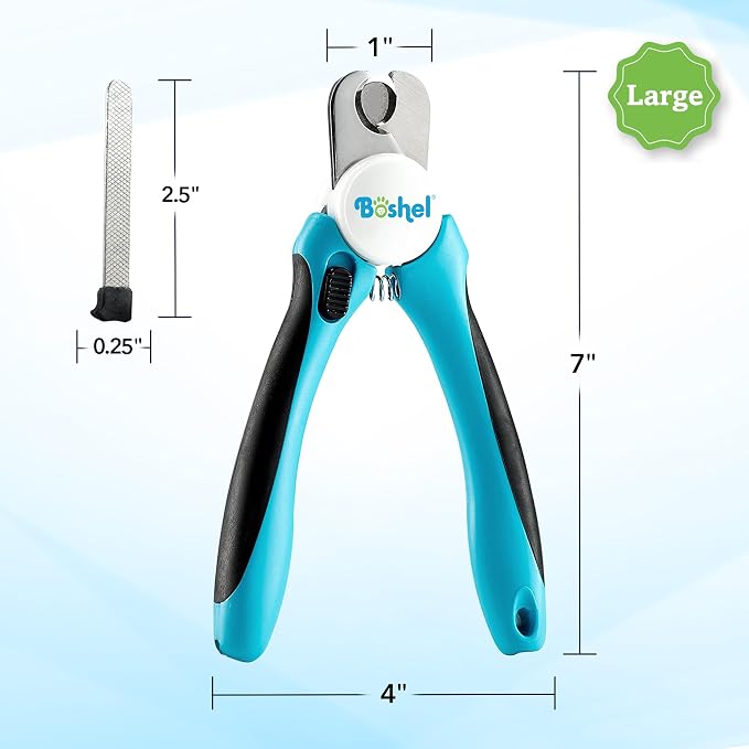 Boshel Large Dog Nail Clippers with Safety Guard & Nail File