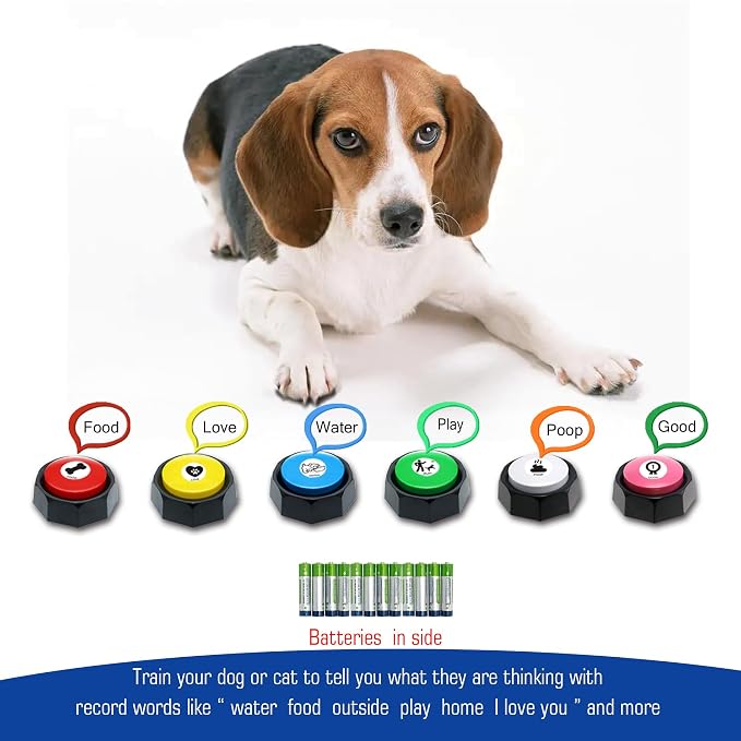 Dog Buttons for Communication, 6 Color