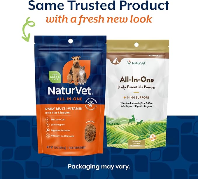 NaturVet All-in-One Cat & Dog Supplement Daily Multivitamin - 13 Oz Powder