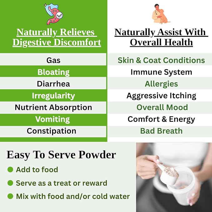 Dog Probiotic Powder – Gut Health Probiotics for Dogs with Digestive Enzymes, Prebiotics & Pumpkin – Supports Firm Stool, Diarrhea Relief, Immune Boost – Natural Dog Gut Health Powder