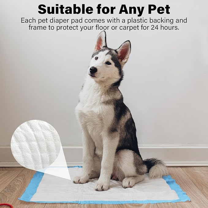 Disposable Pads for Changing Diapers with Super Absorbent and Leak Proof, 17"x 24" 4-Layer Quick Dry Pet Pads for Dogs Pee Training,Soft for Newborn Baby and Incontinence Adults -Blue(50P)