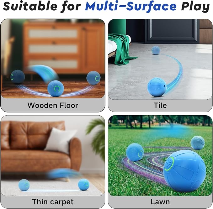 Interactive Small Dog Toy Ball, 2 Inch Smart Jumping Ball for Puppy/Small Dogs, Activated Automatic Bouncing Moving Vibrating, Dog Toy for Small Dogs to Keep Them Busy（Sky Blue）