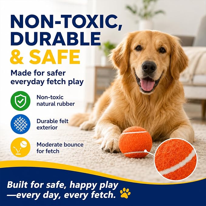 INSUM Tennis Balls for Dogs, 2.5'' 20 Pack Bulk Fetch Dog Balls | Durable Non-toxic Safe for Dogs, Great for Fetch, Backyard Play, Multi-dog Families