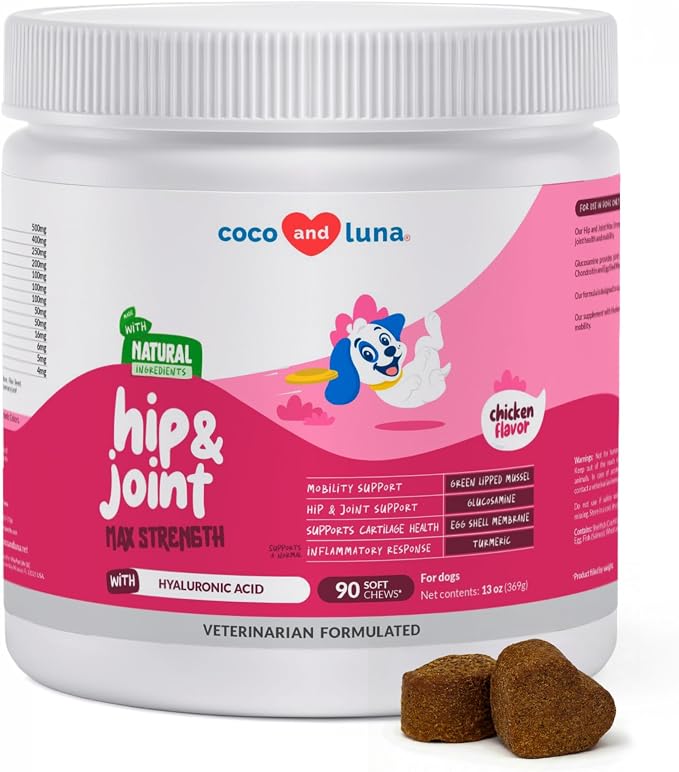 Hip & Joint Max Strength Dogs - Collagen, Glucosamine & Fish Oil