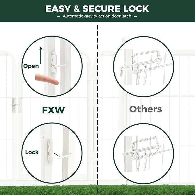 FXW Rollick Unleashed Dog Playpen, 24in, 8 Panels, Small/Puppy, White