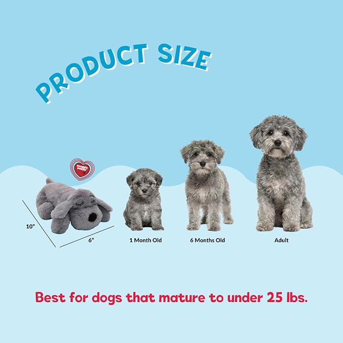 Snuggle Puppy Junior Heartbeat Toy, Small, Gray