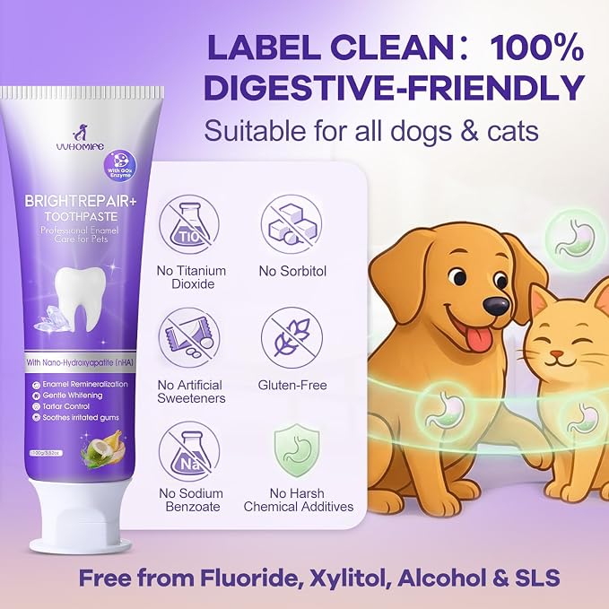 Tiny Dog Toothbrush for Small Dogs + 6% nHA Pet Dual-Enzymatic Toothpaste
