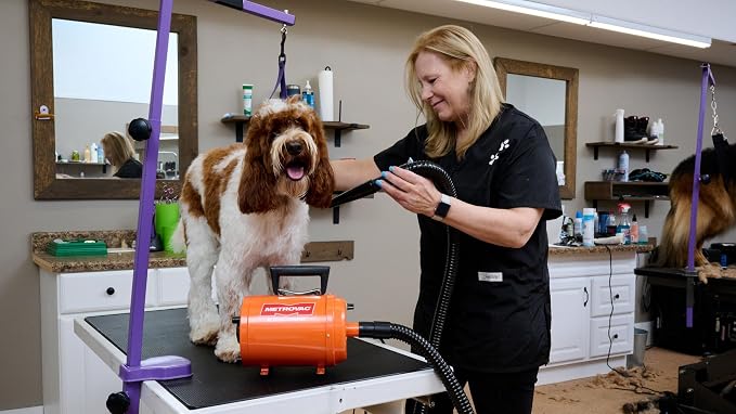 METROVAC AFTD-3V Air Force Commander Variable Speed Pet Grooming Dryer Purple | High Velocity Dog Hair Blower 4.0 HP USA