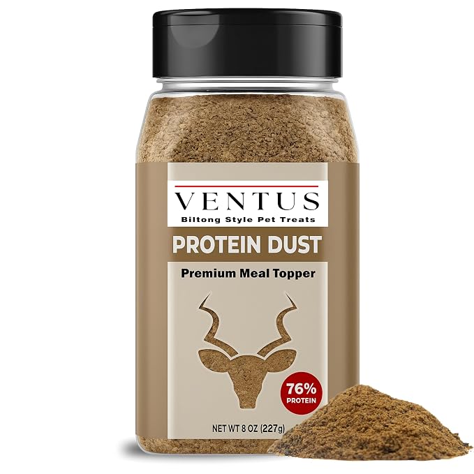 Ventus Dog Food Topper - Single Ingredient Venison Air Dried Dog Food Seasoning for Picky Eaters, No Additives, Grain Free Meal Toppers for Dogs 8 oz.