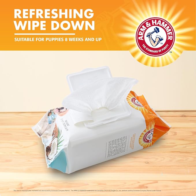 Arm & Hammer Dog Grooming Wipes with Coconut Water, 100 Count