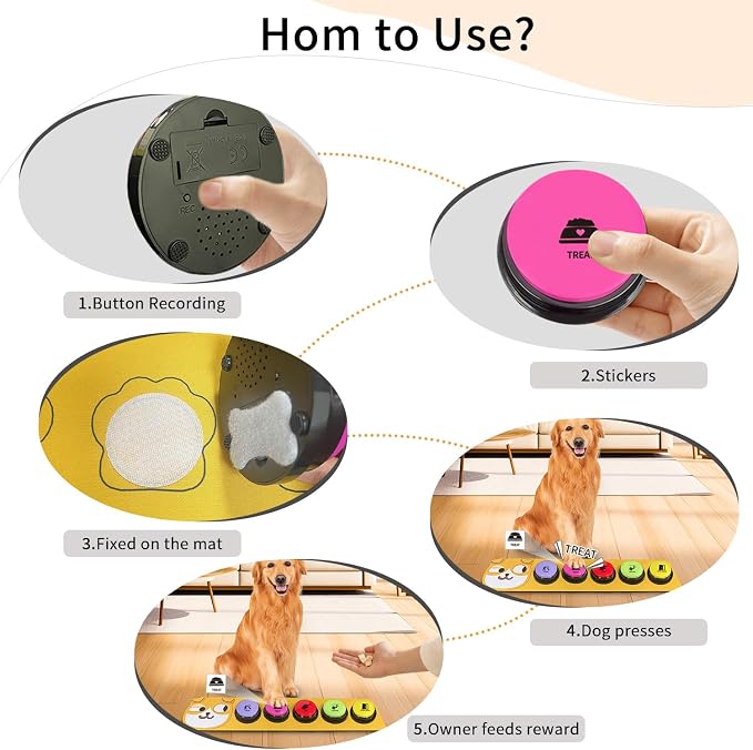 RIBOSY Dog Buttons for Communication, 5 Pcs