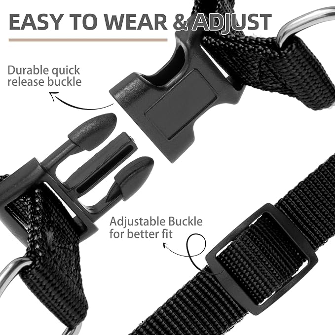 PUPTECK No Pull Dog Harness Small Sized Step-in Adjustable Puppy Vest | Soft Webbing Basic Halter with ID Tag for Outdoor Walking